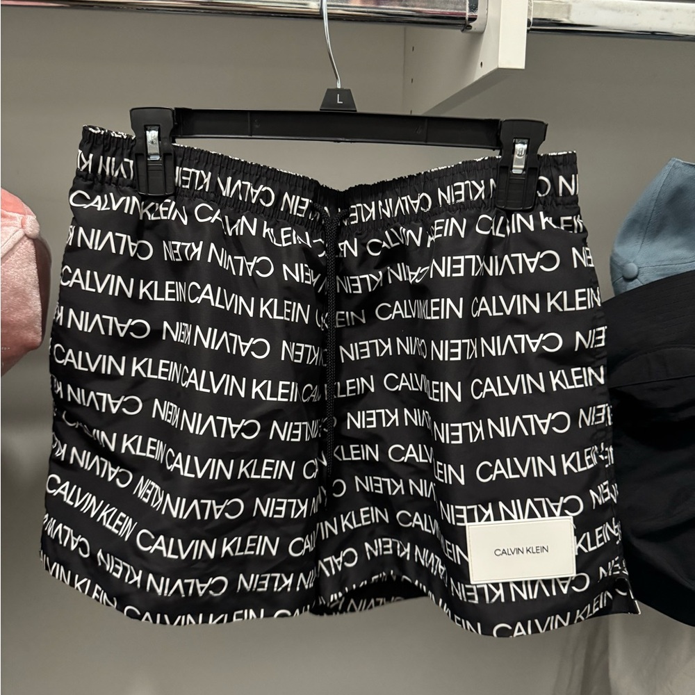 Calvin Klein logo swim trunks